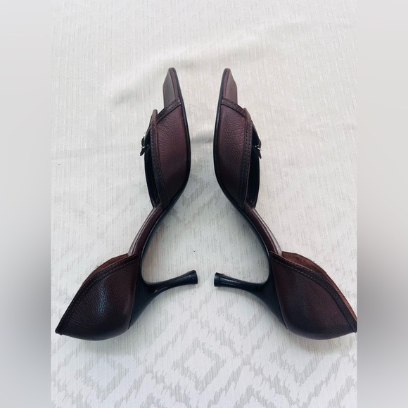 Salvatore Ferragamo Women's Leather Brown Heels Size 8.5B - Picture 6 of 9